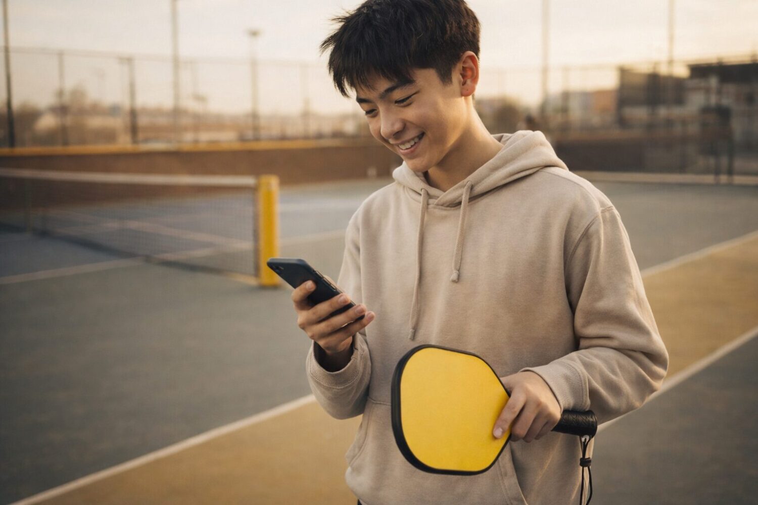 Adolescent pickleball player