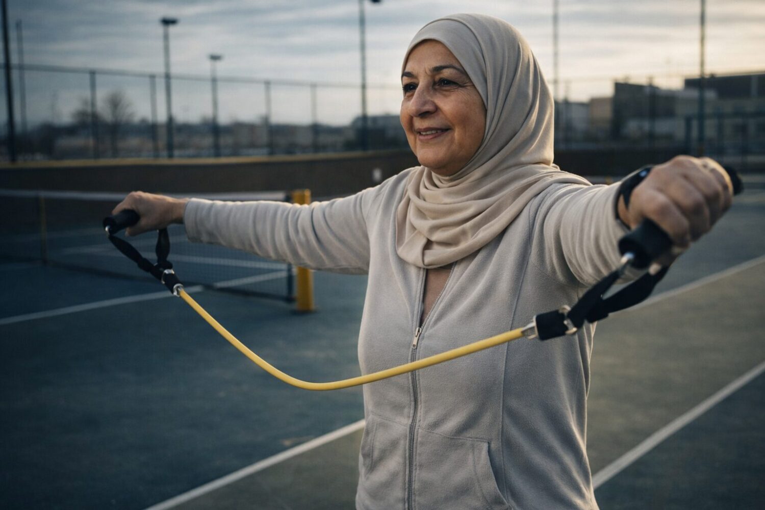 Older adult pickleball players